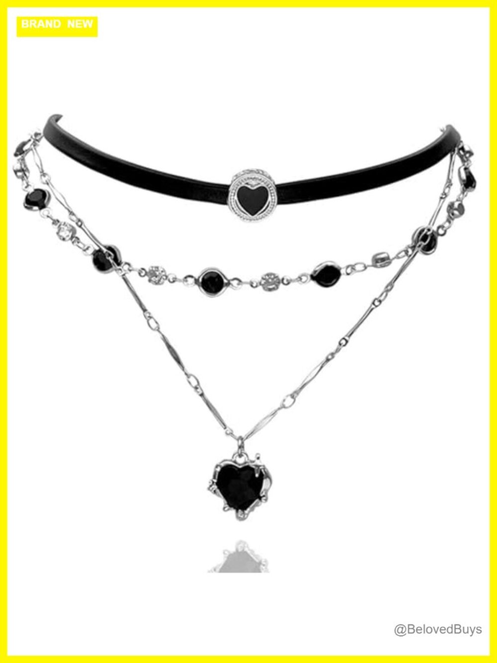 Minimalist Heart Pendant Necklaces Stainless Steel Chain Choker Set Y2K Love